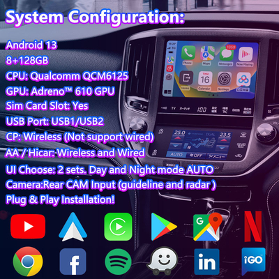 อินเตอร์เฟซวีดีโอมัลติมีเดียสําหรับ Android 2012-2018 Toyota Crown S210 AWS210 GRS210 GWS214 Majesta Athlete