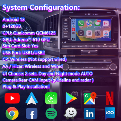 Lsailt Android Multimedia Video Interface สําหรับ Toyota Land Cruiser LC200 V8 LC 200 ปี 2012-2015