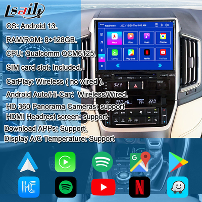 Android Multimedia Interface for Land Cruiser GX_R 2018-2021 LC200 Wireless Apple CarPlay&Android Auto Retrofit อัพเกรด