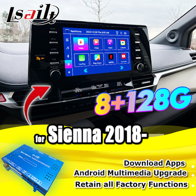 OEM Integration and Retrofit Android Interface for Toyota Sienna 2018-2021 Camry, RAV-4 ในรถ รองรับมัลติมีเดีย YouTube, NetFlix, กล้อง 360 องศา