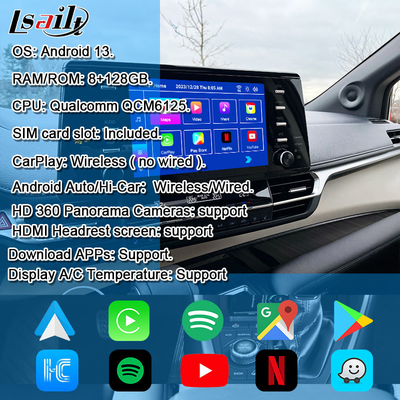 OEM Integration and Retrofit Android Interface for Toyota Sienna 2018-2021 Camry, RAV-4 ในรถ รองรับมัลติมีเดีย YouTube, NetFlix, กล้อง 360 องศา