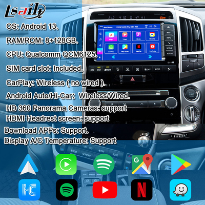 โมดูลอัพเกรด Android OEM สำหรับ Land Cruiser 2013-2021 ชุด CarPlay ไร้สายผสานรวม YouTube, Google Map, Android Auto