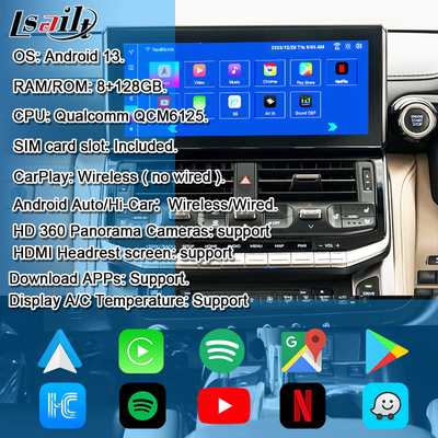 โมดูลอัพเกรด Android OEM Lsailt สำหรับ Land Cruiser 300 รุ่นปี 2022-ปัจจุบัน การรวมอินเทอร์เฟซ Android YouTube, Waze, Play Store