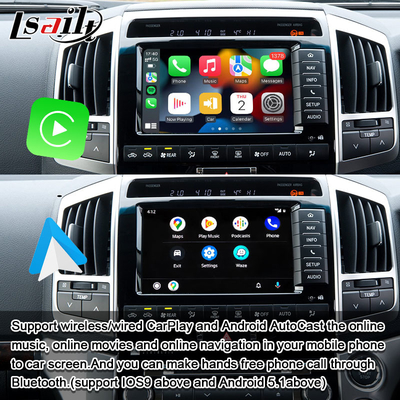 Plug and Play อินเตอร์เฟซ Apple CarPlay สําหรับ Land Cruiser 200 2013-2021 มีหลายภาษา, กล้อง 360, รองรับกล้องหลัง