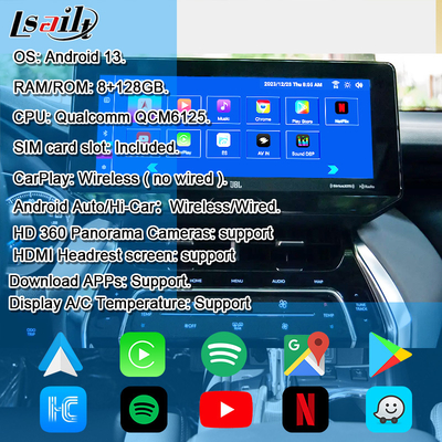 โมดูลอัพเกรด Android OEM ของ Lsailt สำหรับ Harrier Venza Toyota 2022 - หน้าจอ Android Multimedia ขนาด 12.3 นิ้ว พร้อม YouTube, NetFlix