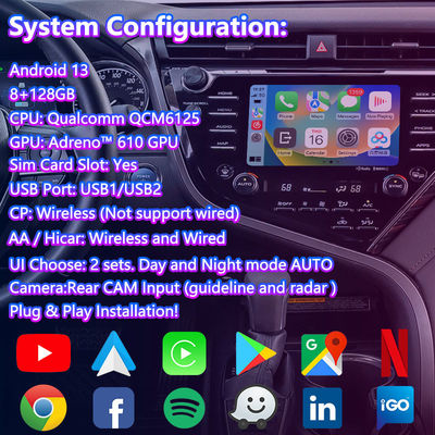 Andorid Carplay Car Navigation Box Multimedia Video Interface สําหรับรถยนต์ โตโยต้า แคมรี่