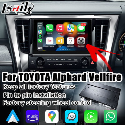 กล่อง Carplay และ Android Auto สไตล์ OEM สำหรับ Toyota Alphard Vellfire AH30 รุ่นปี 2015-2022