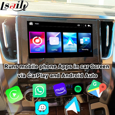 แอปเปิ้ล CarPlay / Android อัตโนมัติแบบปรับปรุงแบบไร้สายสําหรับ Alphard 30 ซีรีส์ Vellfire Toyota รองรับวิทยุ FM,A / C, กระจก, กล้อง