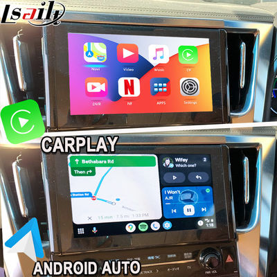 แอปเปิ้ล CarPlay / Android อัตโนมัติแบบปรับปรุงแบบไร้สายสําหรับ Alphard 30 ซีรีส์ Vellfire Toyota รองรับวิทยุ FM,A / C, กระจก, กล้อง