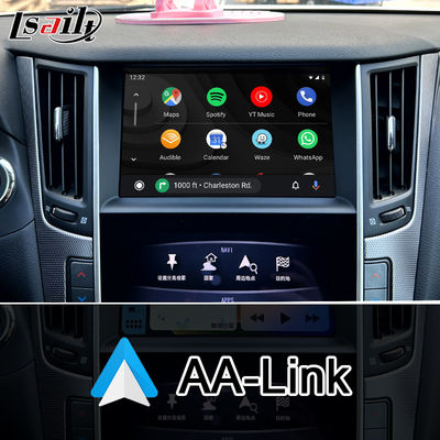 Q50 Q60 OEM Apple CarPlay โมดูลอัพเกรด การรวม Mirroring โทรศัพท์มือถือ, การแสดงผลอุณหภูมิ AC, Google Map, Spotify
