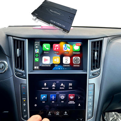 Q50 Q60 OEM Apple CarPlay โมดูลอัพเกรด การรวม Mirroring โทรศัพท์มือถือ, การแสดงผลอุณหภูมิ AC, Google Map, Spotify