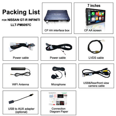 Lsailt 7 นิ้ว Wireless Android Auto CarPlay Screen สําหรับ Infiniti G37 G25 G35 Skyline 370GT (V36) Q40 2007-2014 HD ทัชช์ดิสป์