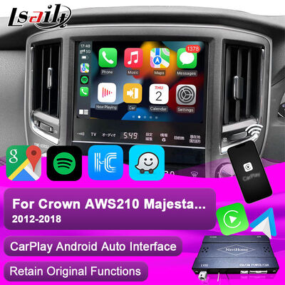 อินเตอร์เฟซ Apple CarPlay สําหรับ Crown S210 AWS210 GRS210 GWS214 GWS215 Majesta Athlete Royal Saloon รวมระบบ Android Auto, กล้องหลัง, อากาศ AC