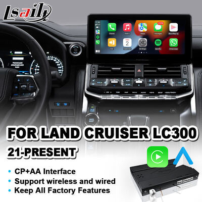 Lsailt อินเทอร์เฟซ Android Auto Carplay ไร้สายสำหรับ Toyota Land Cruiser 300 GX-R VX-R GR GR-S Sahara ZX VX LC300 ปี 2021-2024