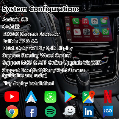 Lsailt Android GPS Navigation Video Interface สำหรับระบบ Cadillac CTS CUE ปี 2013-2019 พร้อม Carplay