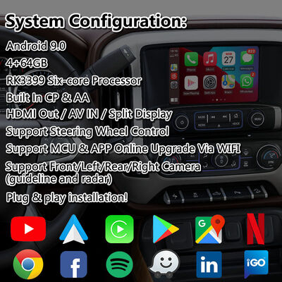 Chevrolet Silverado แอนดรอยด์ Carplay มัลติมีเดีย อินเตอร์เฟซกับแอนดรอยด์ ออโต้ไร้สาย