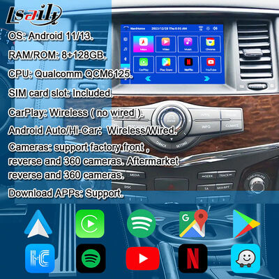 แอนดรอยด์ 13 มัลติมีเดียโมดูลสําหรับ Armada Patrol Y62 Quest อัพเกรดจอ OEM ด้วย CarPlay ไร้สาย, ยูทูป, แผนที่ Google
