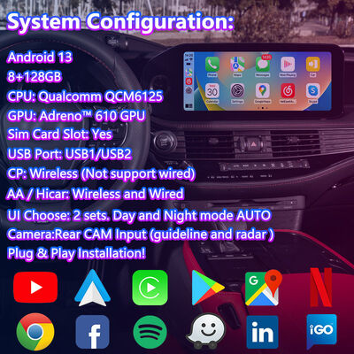 Lsailt Android อินเทอร์เฟซวิดีโอมัลติมีเดียสำหรับ Lexus LS460 LS600h LS F-Sport AWD 2012-2017