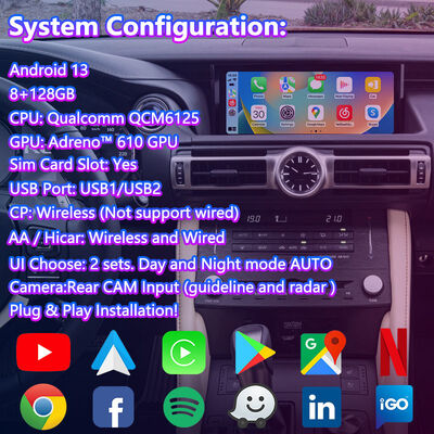 Lsailt Android Carplay Video Interface สำหรับ Lexus RC 300h 350 300 F Sport 2018-2023