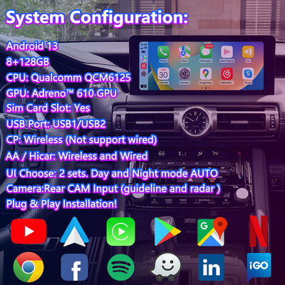 Lsailt Android Carplay Video Interface สําหรับปี 2020 และปัจจุบัน Lexus IS 500 IS300 IS350 IS300h IS500