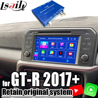 NISSAN อินเทอร์เฟซมัลติมีเดีย OEM อัปเกรด Android สำหรับ GT-R 2017 + CarPlay ไร้สายในตัว, YouTube, NetFlix, Android Auto