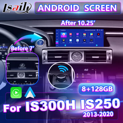 Lsailt 10.25 นิ้ว Android Carplay มัลติมีเดียจอสําหรับปี 2013-2020 Lexus IS Knob IS250 IS200t IS300 IS300h IS350