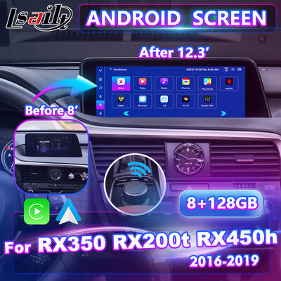 Lsailt Android Carplay มัลติมีเดีย อินเตอร์เฟสจอสําหรับปี 2016-2019 เล็กซัส RX Knob RX350 RX450h RX200t RX300