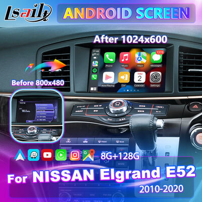 Lsailt หน้าจอมัลติมีเดีย Android Carplay สำหรับ 2010-2020 Nissan Elgrand E52