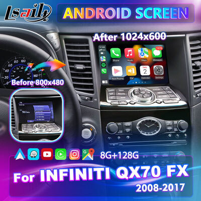 Lsailt Android Carplay มัลติมีเดียจอสําหรับปี 2008-2017 Infiniti FX35 FX37 FX50 FX30D FX QX70
