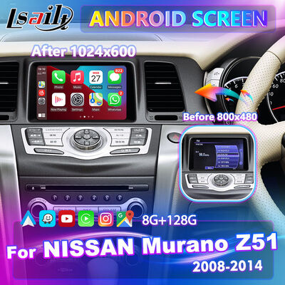 Lsailt Android Carplay มัลติมีเดียจอสําหรับปี 2008-2014 นิสสัน มูราโน Z51