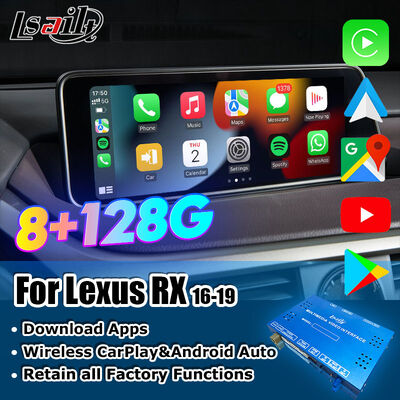 CarPlay/Android Multimedia System Lexus Video Interface สำหรับ RX450H RX350 หน้าจอ 12.3 นิ้ว ปี 2016-2021 พร้อม YouTube, NetFlix, Android Auto ในตัว