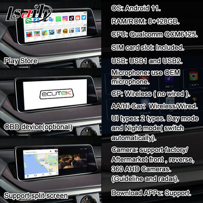 CarPlay/Android Multimedia System Lexus Video Interface สำหรับ RX450H RX350 หน้าจอ 12.3 นิ้ว ปี 2016-2021 พร้อม YouTube, NetFlix, Android Auto ในตัว