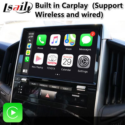 อินเทอร์เฟซวิดีโอ Carplay Android 4 + 64GB สำหรับ Toyota Land Cruiser LC200 LC-GT GXR 2018-2021 Touch 3