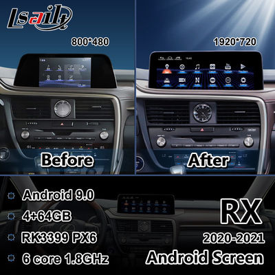 Lsailt 12.3 นิ้วไร้สาย Android Auto Carplay หน้าจอมัลติมีเดียสำหรับ Lexus RX RX350 RX450h