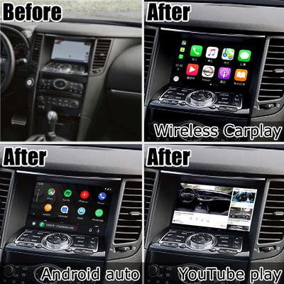 แอนดรอยด์ 13 การนําทาง รถยนต์ อินเตอร์เฟสวีดีโอ การสนับสนุน Waze / Youtube สําหรับ Infiniti QX70 / FX50 FX35 FX37