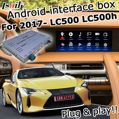 Lexus LC500 LC500h กล่องนำทาง GPS อินเทอร์เฟซวิดีโอ Carplay ไร้สายและ android auto youtube Google play