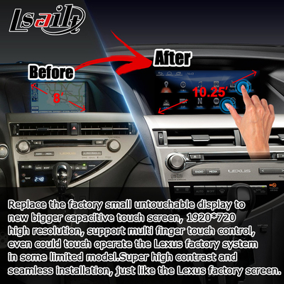 10.25 นิ้ว เล็กซัส แอนดรอยด์ จอ พร้อม Carplay แอนดรอยด์ ออโต้ Lsailt สําหรับ RX350 RX450h