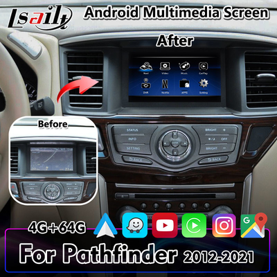 Lsailt Android Carplay Video Interface หน้าจอมัลติมีเดียสำหรับรถยนต์สำหรับ Nissan Pathfinder R52