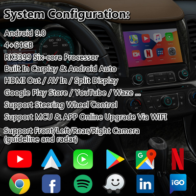 Lsailt Android อินเทอร์เฟซมัลติมีเดียสำหรับ Chevrolet Impala Tahoe Camaro Mylink System
