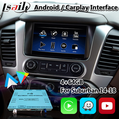 Lsailt Android Auto Carplay อินเทอร์เฟซมัลติมีเดียสำหรับ Chevrolet Suburban GMC Tahoe