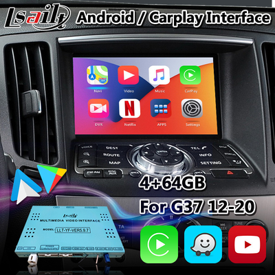 อินเทอร์เฟซ Android Carplay สำหรับ Infiniti G37 พร้อมระบบนำทาง GPS Android Auto NetFlix