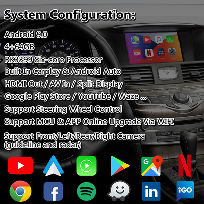 Lsailt Android Multimedia Interface Box สําหรับ Infiniti Q70 พร้อมการเล่น Carplay แบบไร้สาย