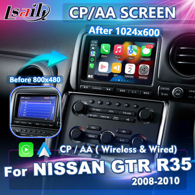 Lsailt 7 นิ้ว Wireless Carplay Android Auto HD หน้าจอสำหรับ Nissan GTR R35 GT-R JDM 2008-2010
