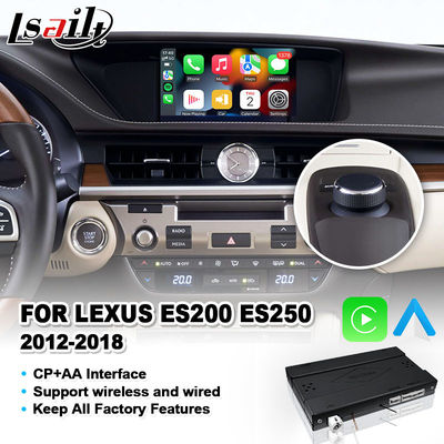 อินเตอร์เฟซการเล่นรถยนต์ Android แบบไร้สายสําหรับ Lexus ES250 ES200 ES350 ES300h ES 250 200 การควบคุม Knob 2012-2018