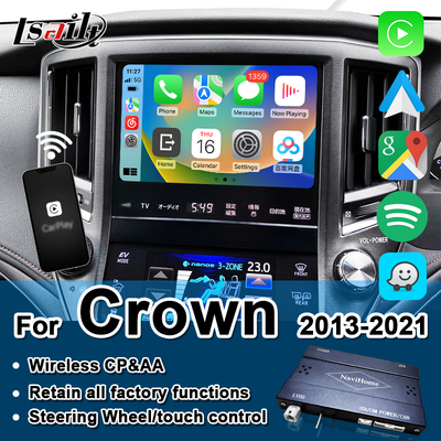Lsailt แอปเปิ้ล CarPlay อินเตอร์เฟซไร้สายสําหรับ Crown S210 2013-2016 AWS210 GRS210 GWS214 GWS215 Majesta Athlete Royal Saloon รองรับกล้องหลัง Android Auto