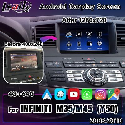 Lsailt 8 นิ้ว HD Android Carplay หน้าจอสำหรับ Infiniti M Series 2008-2013 พร้อมจอแสดงผลมัลติมีเดีย M25 M30d M37 M56 M35h